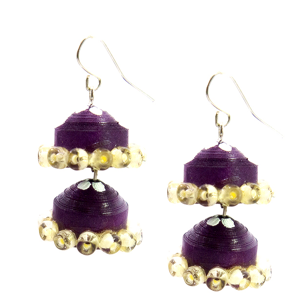 Double Purple Earring